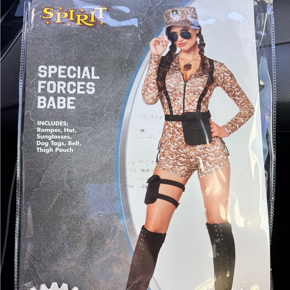 Spirit Special Forces Babe Costume - Camouflage and Black
